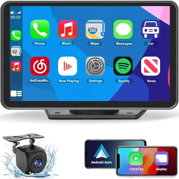 Portable Wireless Carplay Car Stereo, 7&#034; HD Touchscreen for Car