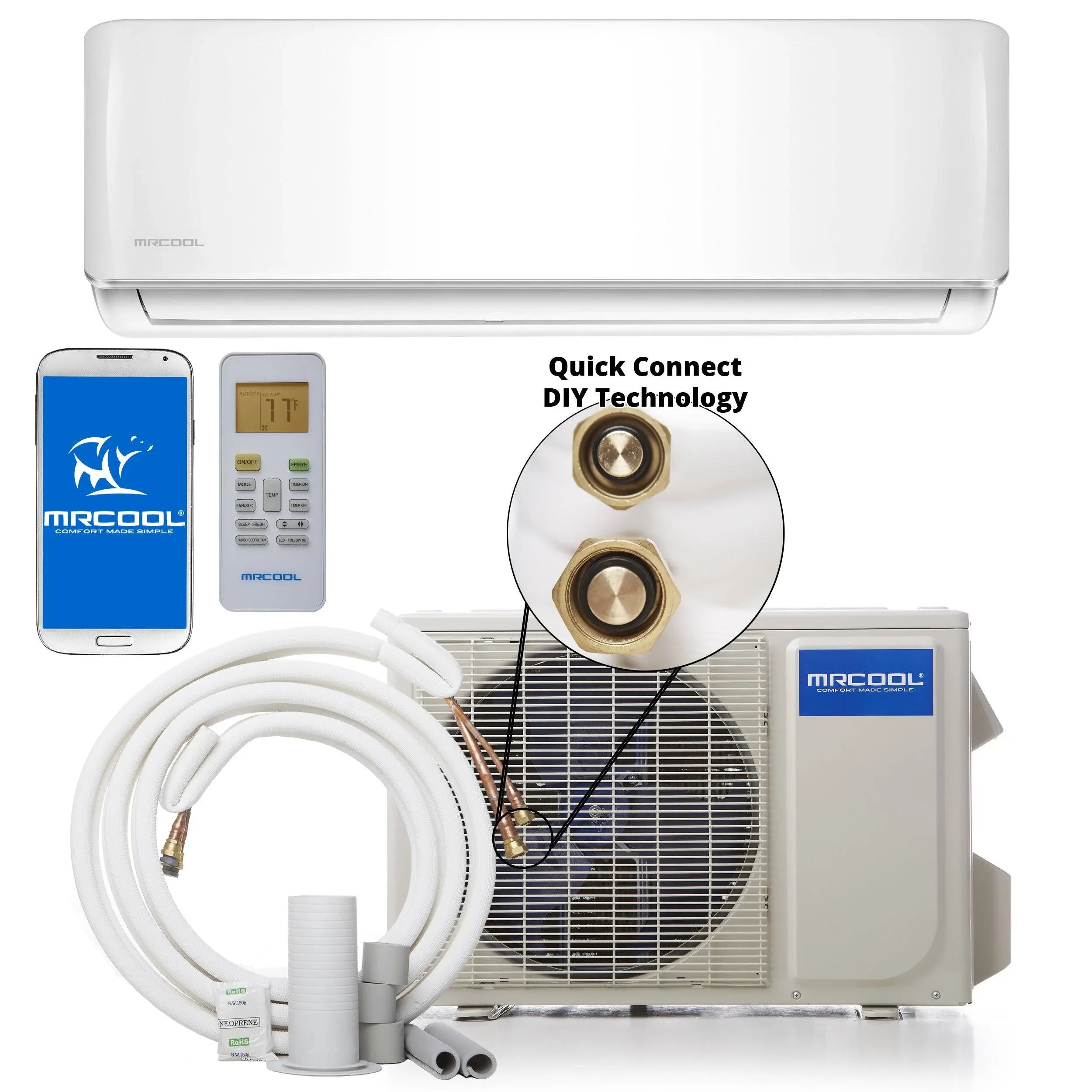 MRCOOL E Star DIY 4th Gen 12k BTU Ductless Mini-Split Heat Pump COMPLETE SYSTEM 115V/60Hz