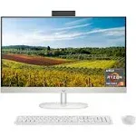 HP 27 inch All-in-One Desktop PC, FHD Display, AMD Ryzen 5 7520U, 8 GB RAM, 512 GB SSD, AMD Radeon Graphics, Windows 11 Home, 27-cr0060 (2023)