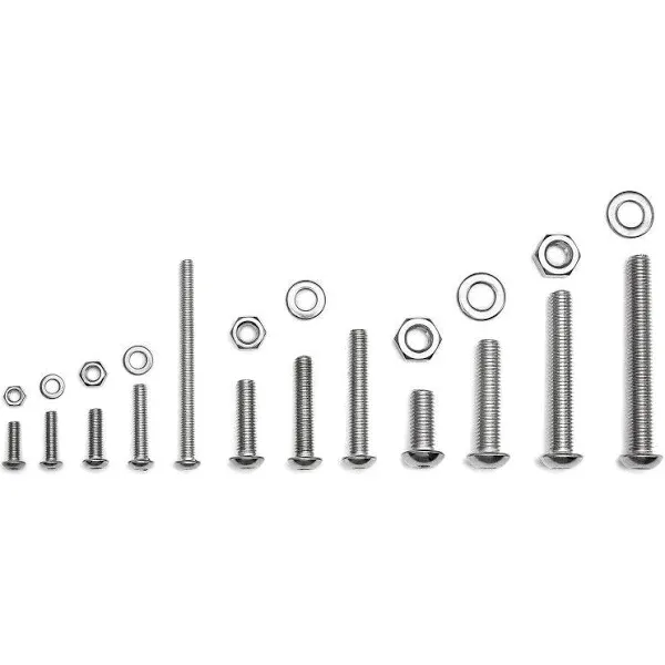 1500 Pcs M2/M3/M4/M5 Hex Screws Nuts Washers Kit - 12.9 Grade Black Alloy Steel Metric Screw and Bolt Assortment Set for Wood Working Hardware (Button Head)