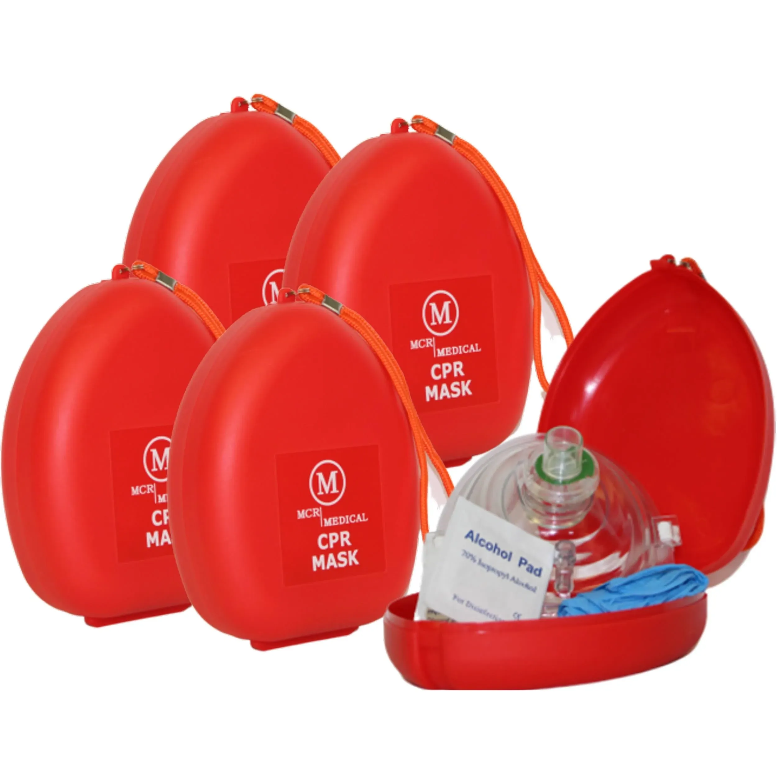 MCR Medical Pack of 5 CPR Rescue Mask, Adult/Child Pocket Resuscitators, Hard ...