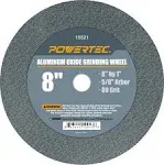 POWERTEC 15521 Aluminum Oxide Grinding Wheel 80 Grit, 8" x 1" with 5/8" Arbor