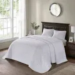 Madison Park - Quebec Reversible Bedspread Set - King - White