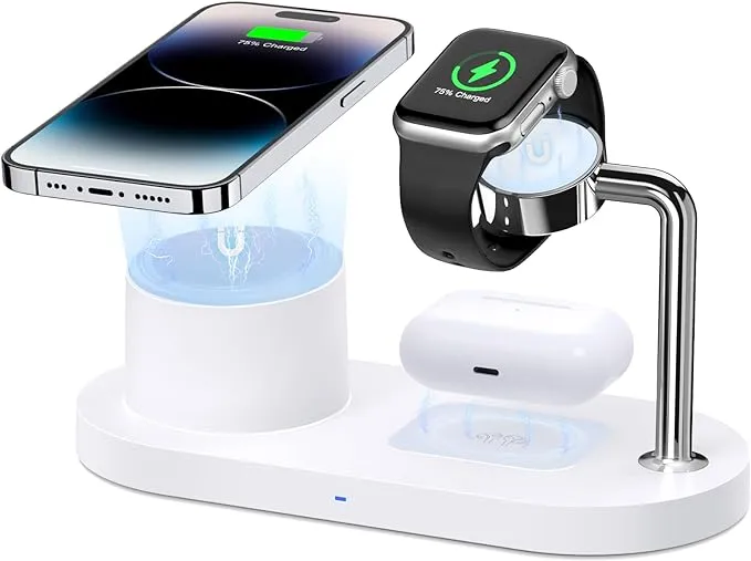 Magnetic Wireless Charger for iPhone: 3 in 1 Charging Station for Multiple De...