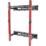 3X3” Wall Mounted Fold-In Power Cage Squat Rack with Adjustable Pull Bar,J Hooks