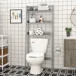 UTEX Over Toilet Bathroom Organizer, 3-Tier Above Toilet Storage Shelf Rack, Bathroom Shelves Over Toilet (Gray)