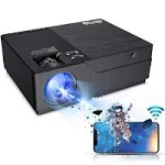 JIMTAB M18 PRO Native 1080P Video Projector,WIFI HD Projector Support AV,VGA,USB,HDMI, Compatible with Xbox,Laptop,iPhone and Android for Academic Display and Home Theater (Metallic Black(M18 Pro))