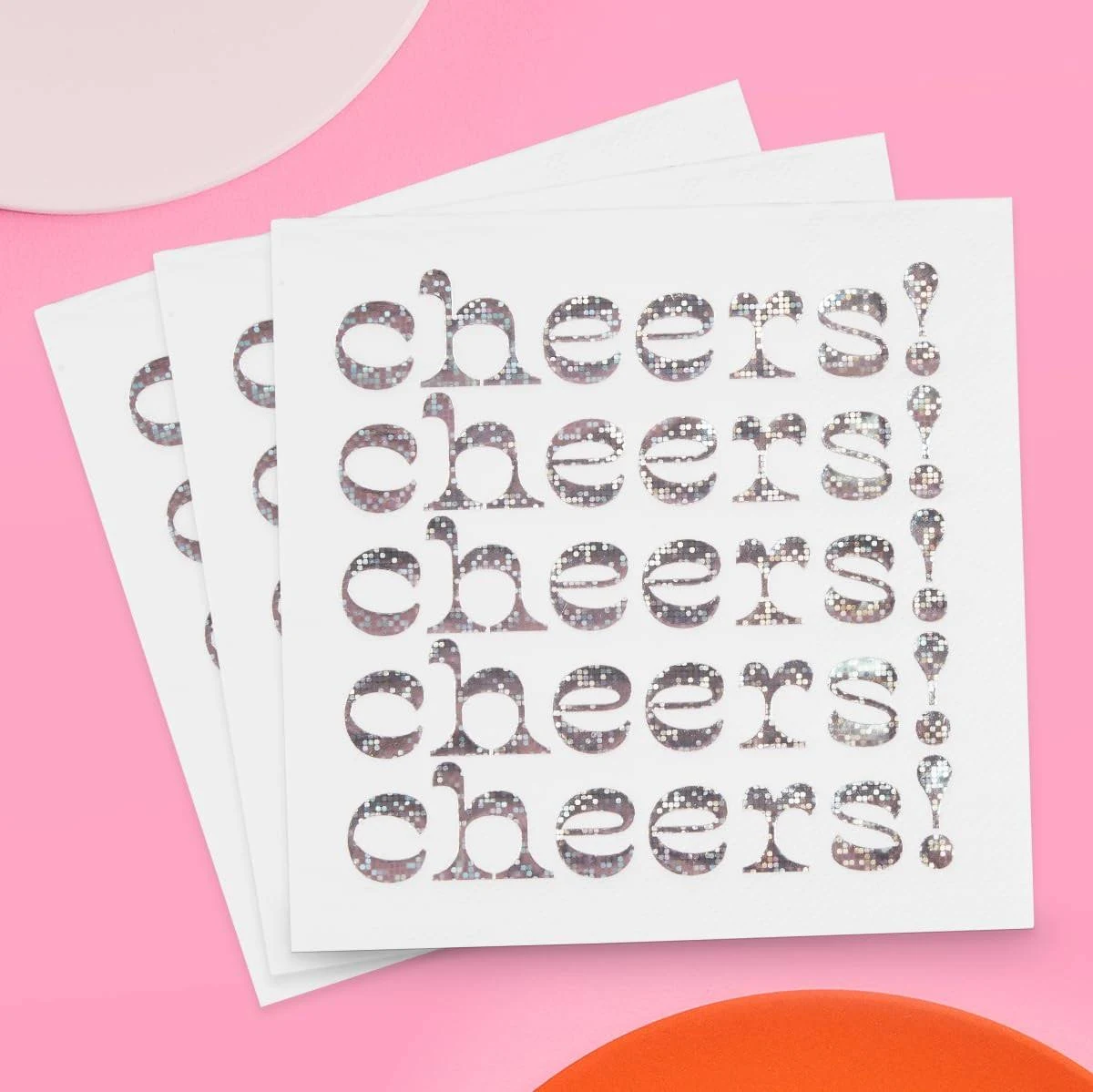  Iridescent Cheers Napkins - 3-ply, 50 pcs | Bachelorette Party Decorations, 