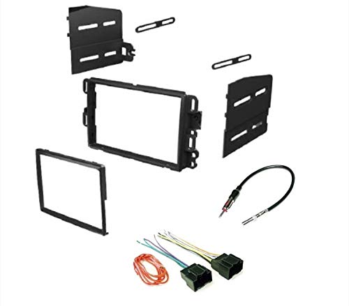 ASC Car Stereo Dash Kit  Wire Harness  and Antenna Adapter Combo to Add a Double Din Radio for some Buick Chevrolet GMC Pontiac Saturn- most 2007-2011 Tahoe  Silverado  Suburban etc.- Listed below