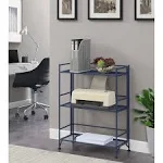 Convenience Concepts Xtra Storage 3 Tier Wide Folding Metal Shelf - Cobalt Blue