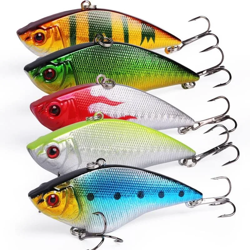 Sougayilang Fishing Lures Large Hard Bait Minnow VIB Lure with Treble Hook Life-Like Swimbait Fishing Bait Popper Crankbait Vibe