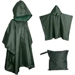 Lingito Strapazierfähiger Regenponcho, Poncho für Rucksackreisen, wasserdicht, leicht, Regenponchos für Erwachsene, Militärponcho als Notfall-Regenponcho, Camping-Poncho für Herren und Damen, mit