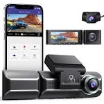 AZDOME M550 4K WiFi 3 Channel On Dash Cam, Dual Front and Rear for Car 4K+108...