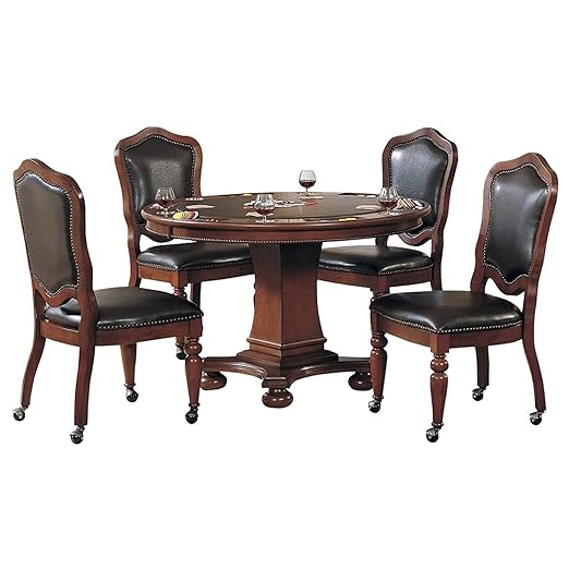 Sunset Trading 5 Piece Bellagio 48" Round Dining and Poker Table Set