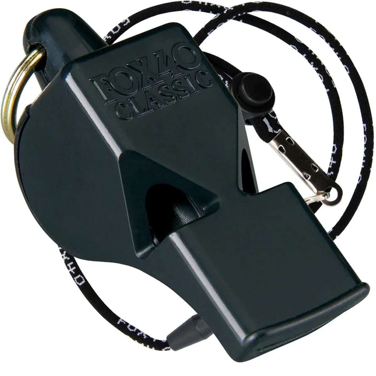 Fox 40 Classic Safety Whistle Black w/ Lanyard