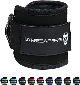 Gymreapers Ankle Straps (Pair) For Cable Machine Kickbacks, Glute Workouts, Lower Body Exercises - Adjustable Leg Straps with Neoprene Padding