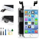 for iPhone 6s Plus 5.5 Inch Full Assembly Digitizer Display LCD Touch Screen Replacement with Home Button Front Camera Facing Proximity Sensor Earpiece Speaker with Repair Tool Kits White