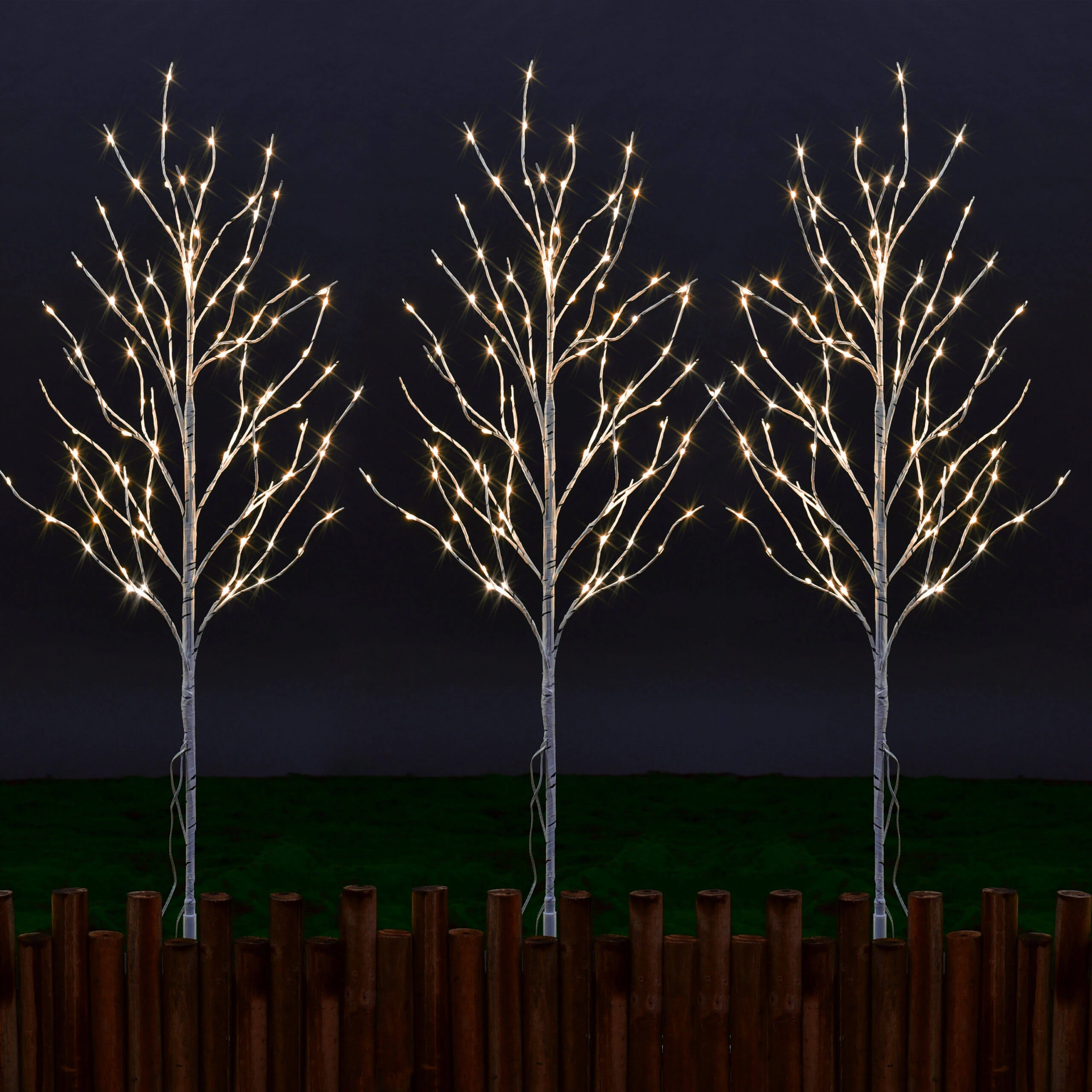 Fudios Lighted Branches 150 LED Fairy Lights with Timer 32in Plug in, Electric Lit White Birch Twigs for Vase Christmas Inside Outside Decor 1 Set