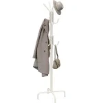 Simple Houseware Standing Coat and Hat Hanger Organizer Rack, 12 Hooks White