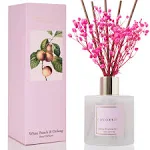 cOcORRANA Cocorrína Reed Diffuser Sets 6.7 oz. White Peach& Oolong Scented Diffuser with 8 Sticks Home Fragrance Reed Diffuser for Bathr