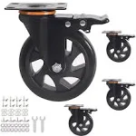 5 Inch Caster Wheels 2200Lbs, Casters Set of 4, Heavy Duty Casters with Brake