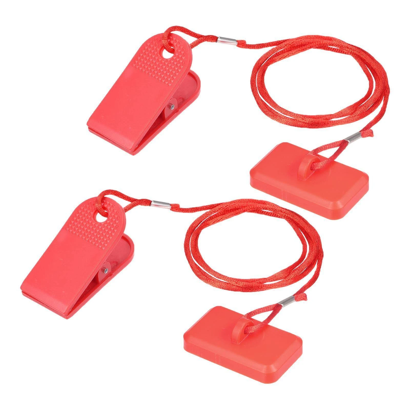 uxcell Fitness Magnet Key, 46x28mm Shell, 15mm Dia. Magnet, Universal Safety Lock for Most Treadmill, Red 2Pcs