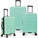 U.S. Traveler Boren Hardside Spinner Luggage with Aluminum Handle, 3-Piece Set Mint