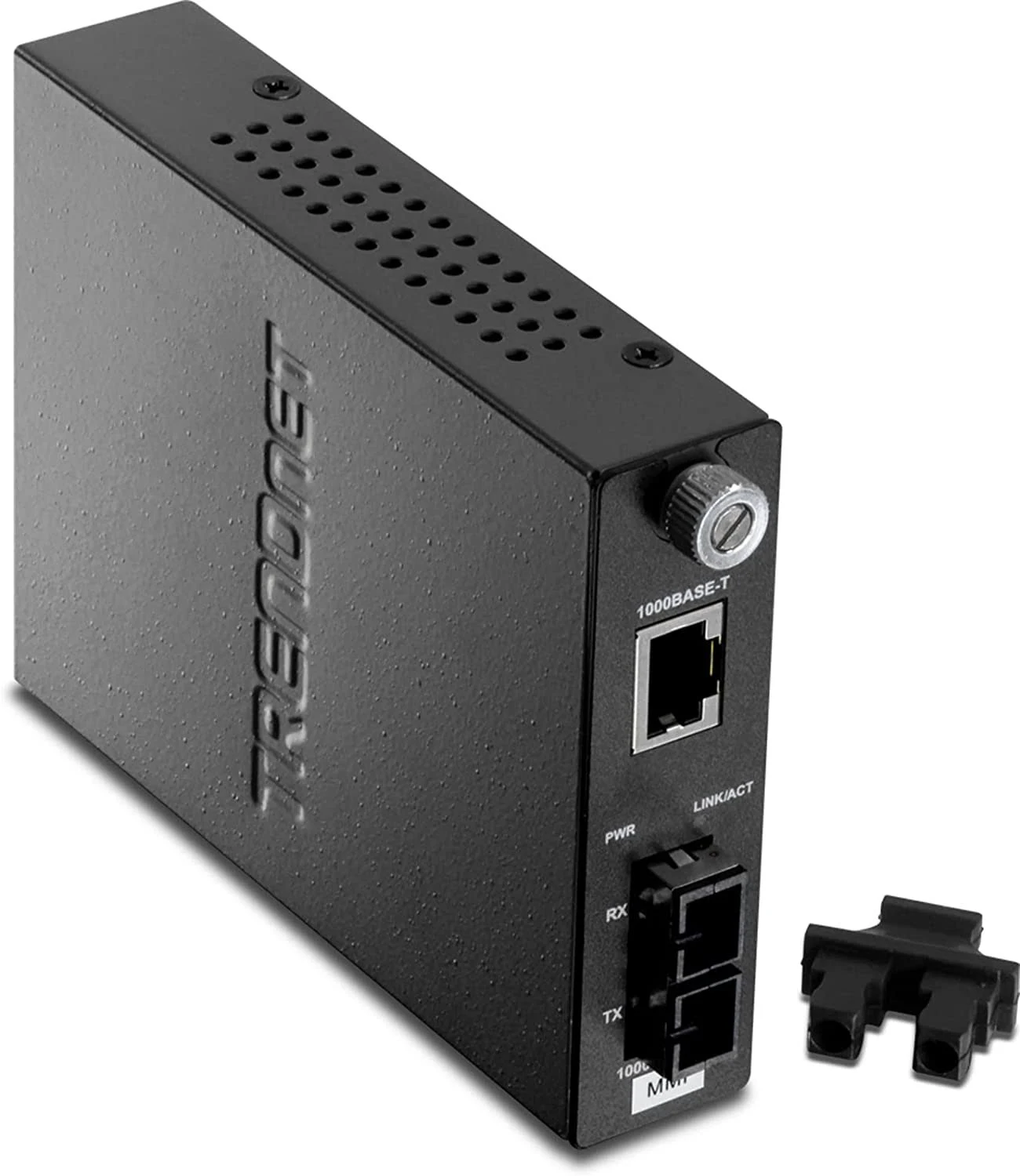 TRENDnet 100/1000Base-T to SFP Fiber Media Converter, Fiber to Ethernet Converter, RJ-45,Multi(SX) or Single-Mode(LX) 100Base-FX/1000Base-SX/LX Mini-GBIC Slot, Lifetime Protection, TFC-1000MGA,Black, Silver