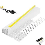 315" Cord Cover and 24 Pcs Fittings for Max 2 Cables Cable Raceway Cable Concealer Cord Management Kit Wire Cord Hider for 1 or 2 Cable Organizer On Wall Paintable Self Adhesive Channel