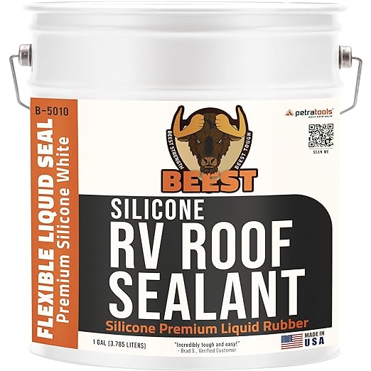 BEEST RV Roof Sealant, Beautiful White Liquid Rubber Coating, Flexible RV Roof C