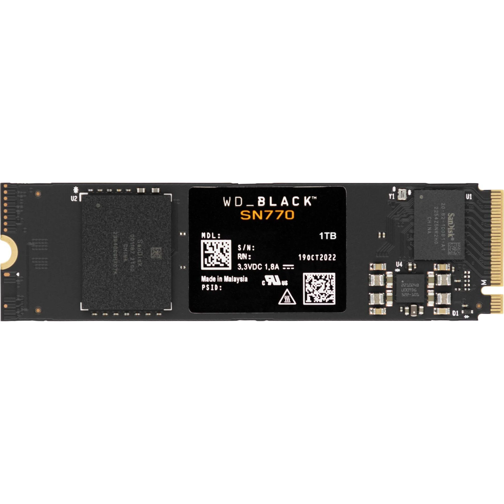 WD_BLACK 500GB SN770 NVMe Internal Gaming SSD Solid State Drive - Gen4 PCIe, M.2 2280, Up to 4,000 MB/s - WDS500G3X0E