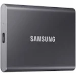 Samsung - T7 1TB External USB 3.2 Gen 2 Portable SSD with Hardware Encryption - Titan Gray