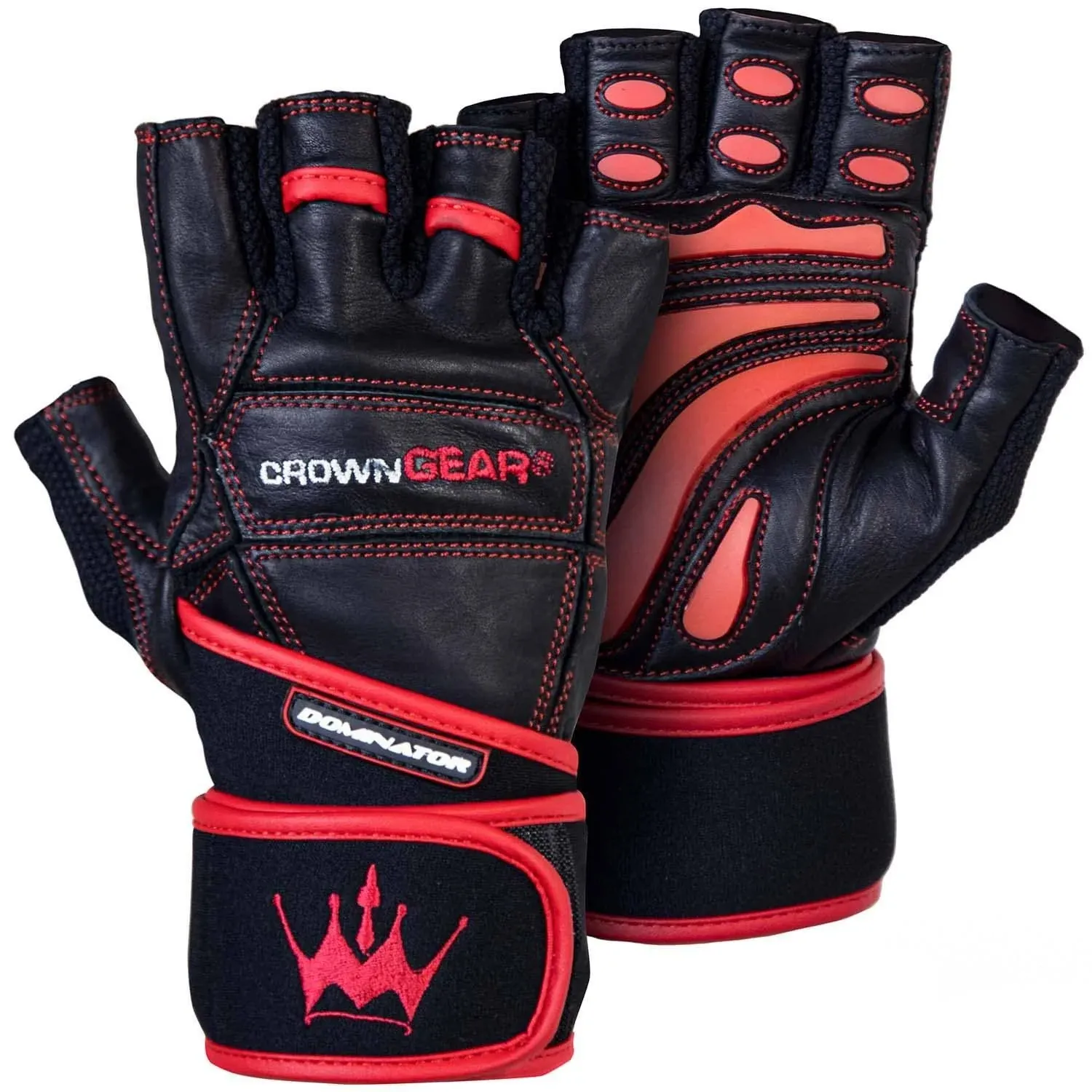 Weightlifting Gloves for Gym Fitness Bodybuilding - Dominator Leather Crossfit