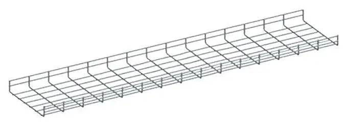 Quest Manufacturing Wire Mesh Cable Tray, 10' x 6"W x 2"H, Zinc (CT1006-03)