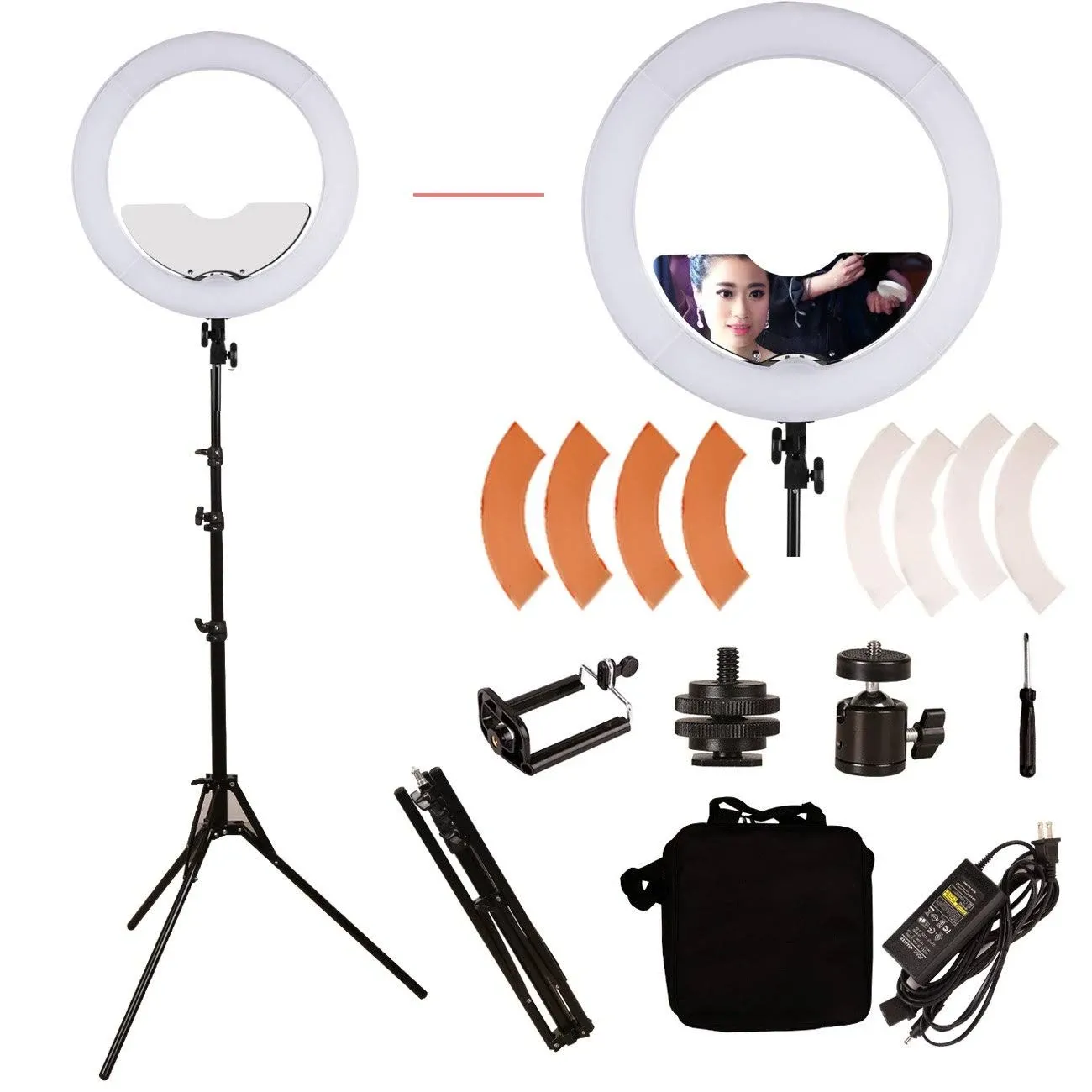 GSKAIWEN 18 inch 65W LED Ring Light Mirror Make Up Beauty Light Studio Video ...