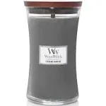 WoodWick Large Hourglass Candle, Evening Bonfire - Premium Soy Blend Wax, Pluswick Innovation Wood Wick, Made in USA