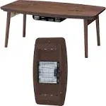 HIGASHITANI Azumaya Folding Legs Wooden Kotatsu Heater Table Walnut Brown ELFE-901WAL New