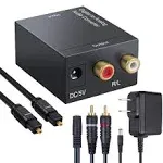 Digital to Analog Converter, 192kHz DAC Converter SPDIF to RCA,Optical to 3.5...