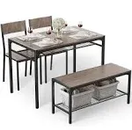 Gizoon Kitchen Table and 2 Chairs for 4 with Bench