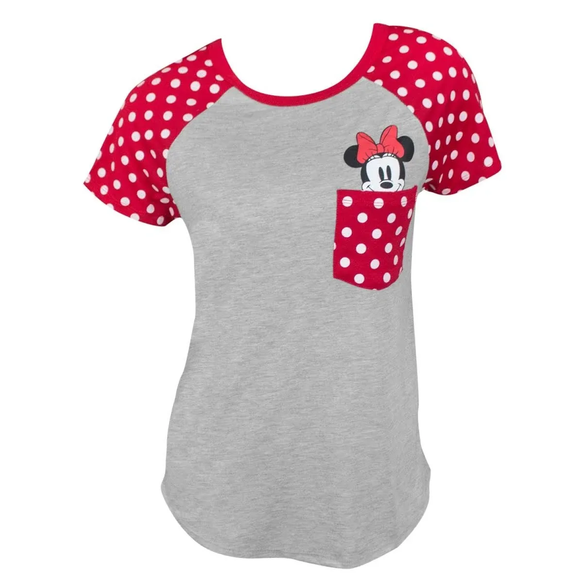 Minnie Mouse Pocket Sized Women&#039;s Tee Shirt Grey