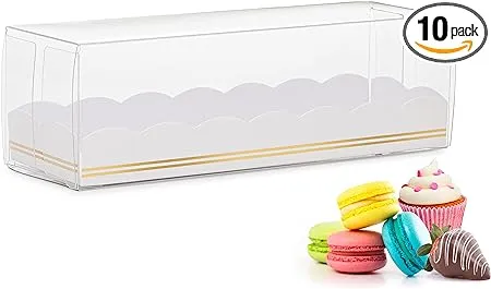 Box | Pack of 10 Macaron Boxes | Clear Macaron Packaging Containers | Macarons ...