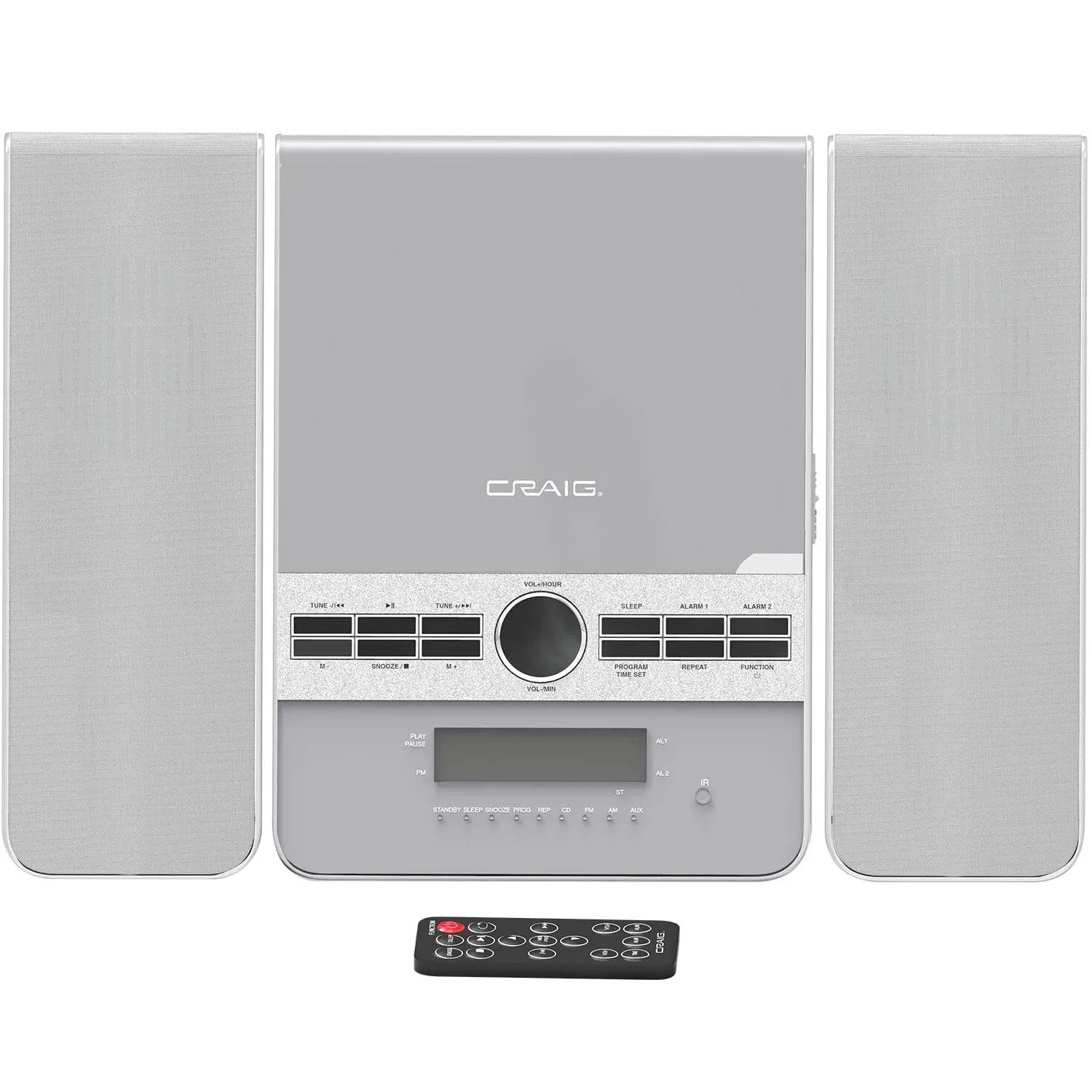 Silver 3-Piece CD Shelf System with AM/FM Stereo Radio