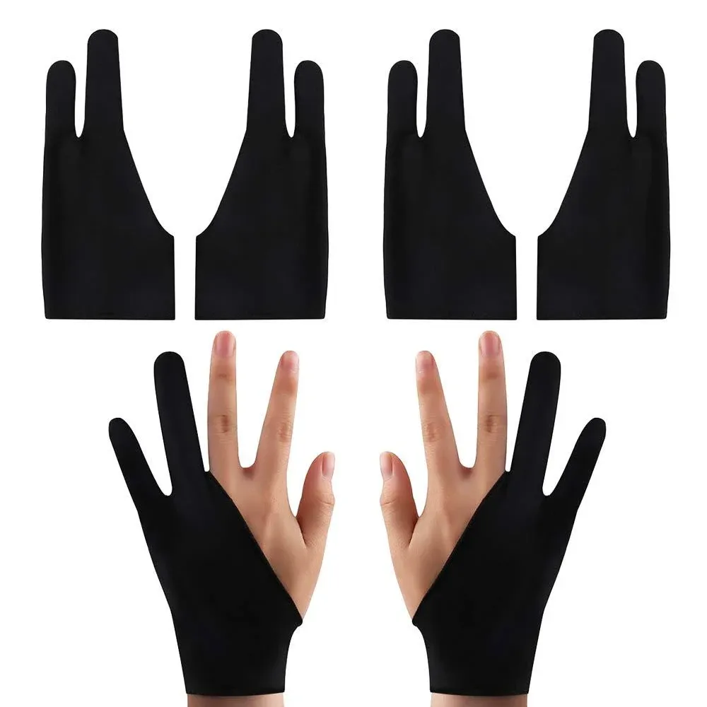 Nifocc 4 Pcs Artist Gloves Graphic Drawing Glove 2-Fingers Glove for Tablet Pad ...