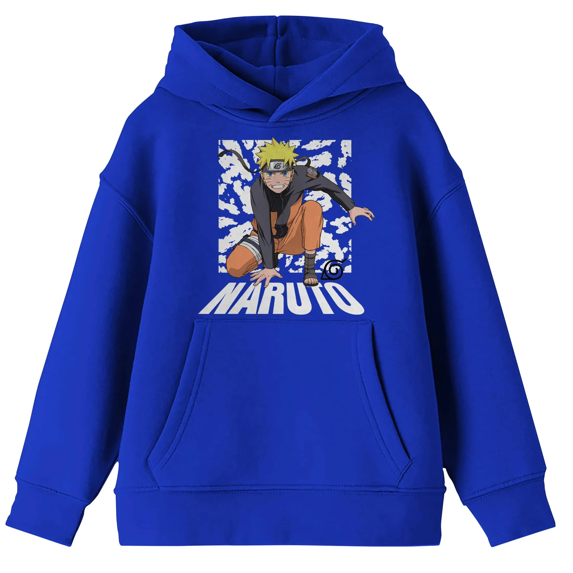 Youth Boys Naruto Shippuden Anime Cartoon Royal Blue Hoodie - M