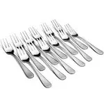 Snamonkia Appetizer Small Forks Set of 12, 5.4 Inches, Dessert Forks Stainless Steel, 3-Tine Portable Cocktail Salad Fruit Forks for Party Travel