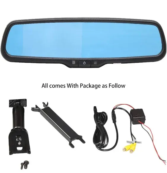 RED WOLF 4.3" Anti-glare Rear View Backup Mirror Monitor W/Dual Channel Fit Ford F150 2004-2014, F250/350 04-2015, Toyota Tacoma 2011-2015, Corolla RAV4 2008-2014, 2010-2014 Chevy Equinox