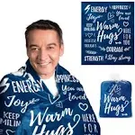 Get Well Blanket for Men & Women - Super Soft Healing Blanket with Inspirational Words - Get Well Soon Gifts for Men After Surgery, Chemo & Anyone During Hard Times - 50"x60", Dark Blue