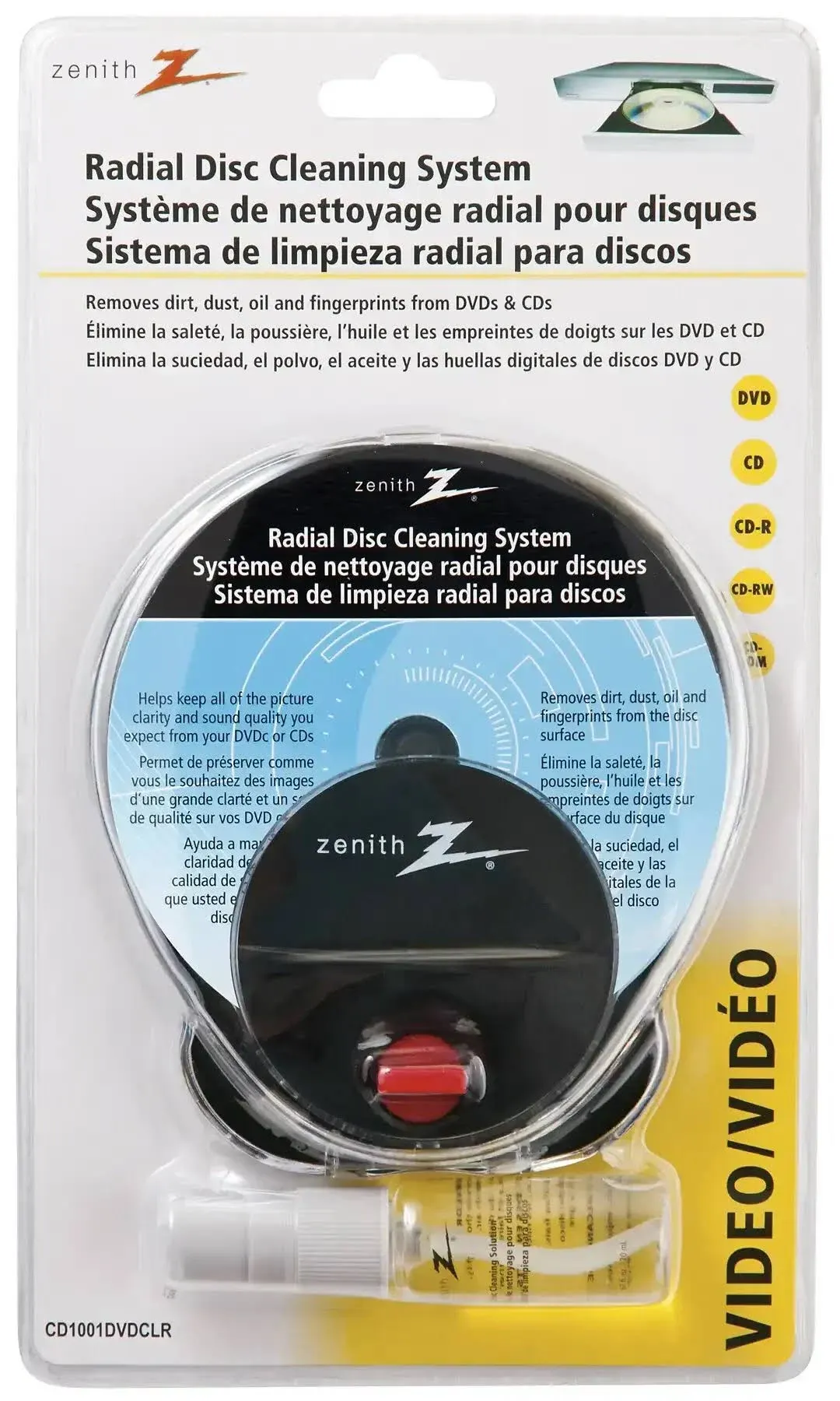 Zenith CD1001DVDCLR DVD Disc Cleaner