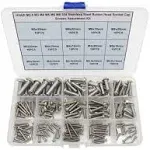 Metric M2.5 M3 M4 M5 M6 M8 304 Stainless Steel Button Head Socket Cap Screws Assortment Kit