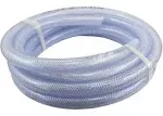 25 ft x 1" ID High Pressure Braided Clear Flexible PVC Tubing Heavy Duty UV Chemical Resistant Vinyl Hose